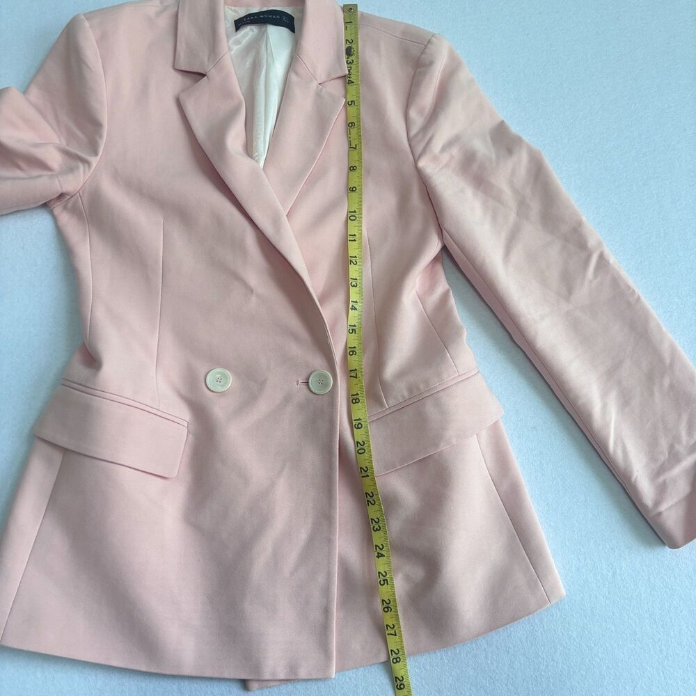 Zara Blazer Jacket Womens S Light Pink Pastel Office Easter Preppy Career Spring - Picture 8 of 9